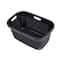 Mind Reader Linen Design 40L Laundry Basket Storage Bin with Handles, Black